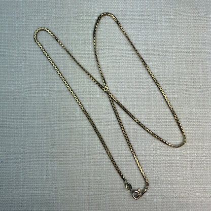 19.5" Solid 14K Yellow Gold Italian Box Chain, 1.8mm 6.74g