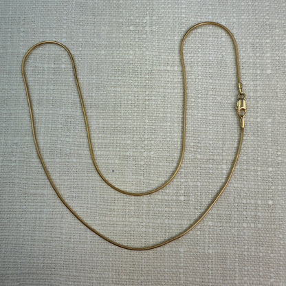 15.5" Italian UNOARRE Solid 14K Yellow Gold Snake Link Chain .91 mm 3.92g