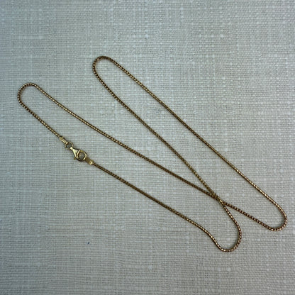 19" Solid 14K Yellow Gold Italian Spiga Wheat Chain, 1.22 mm 5g