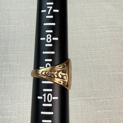 Vintage 14K Yellow Gold Classic Monogram Signet Ring Size 9.5