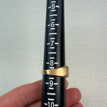 10K Vintage Solid Yellow and White Gold Classic Mid-century Illusion Ring, 9.8 mm, Size 8.5