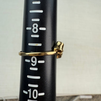 14K Solid Yellow Gold Sculpted Bow Ring Size 8.75