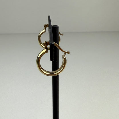 Classic 10K Yellow Gold Petite Hoop Earrings 15 mm, 1.28 g, 3.54 mm wide