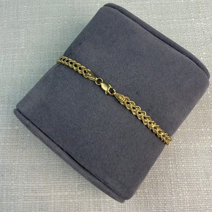 6.75" Solid 14K Yellow Gold Woven Rope-style Bracelet – 4.12 mm, 5.58 g