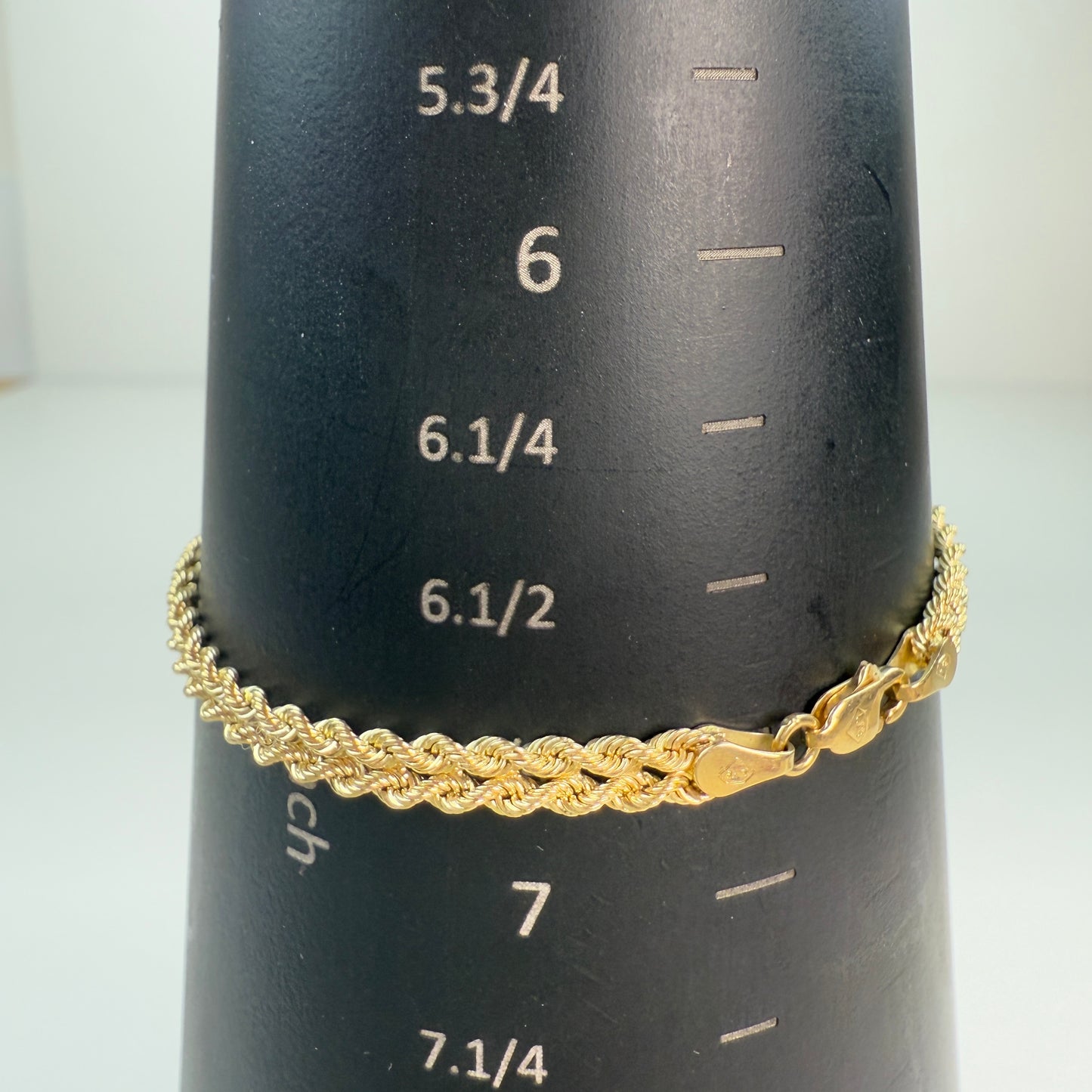 6.75" Solid 14K Yellow Gold Woven Rope-style Bracelet – 4.12 mm, 5.58 g