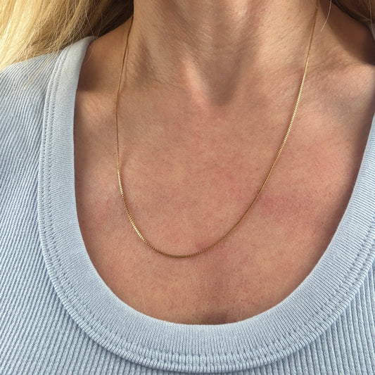 20" Classic Solid 18K Yellow Gold Box Chain 2.69 g