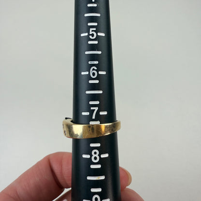 14K Solid Yellow Gold Striking Onyx and Diamond Ring, Size 7.5