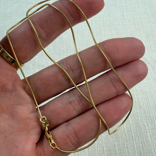 18" Italian Solid 14K Yellow Gold Snake Link Chain (4 g)