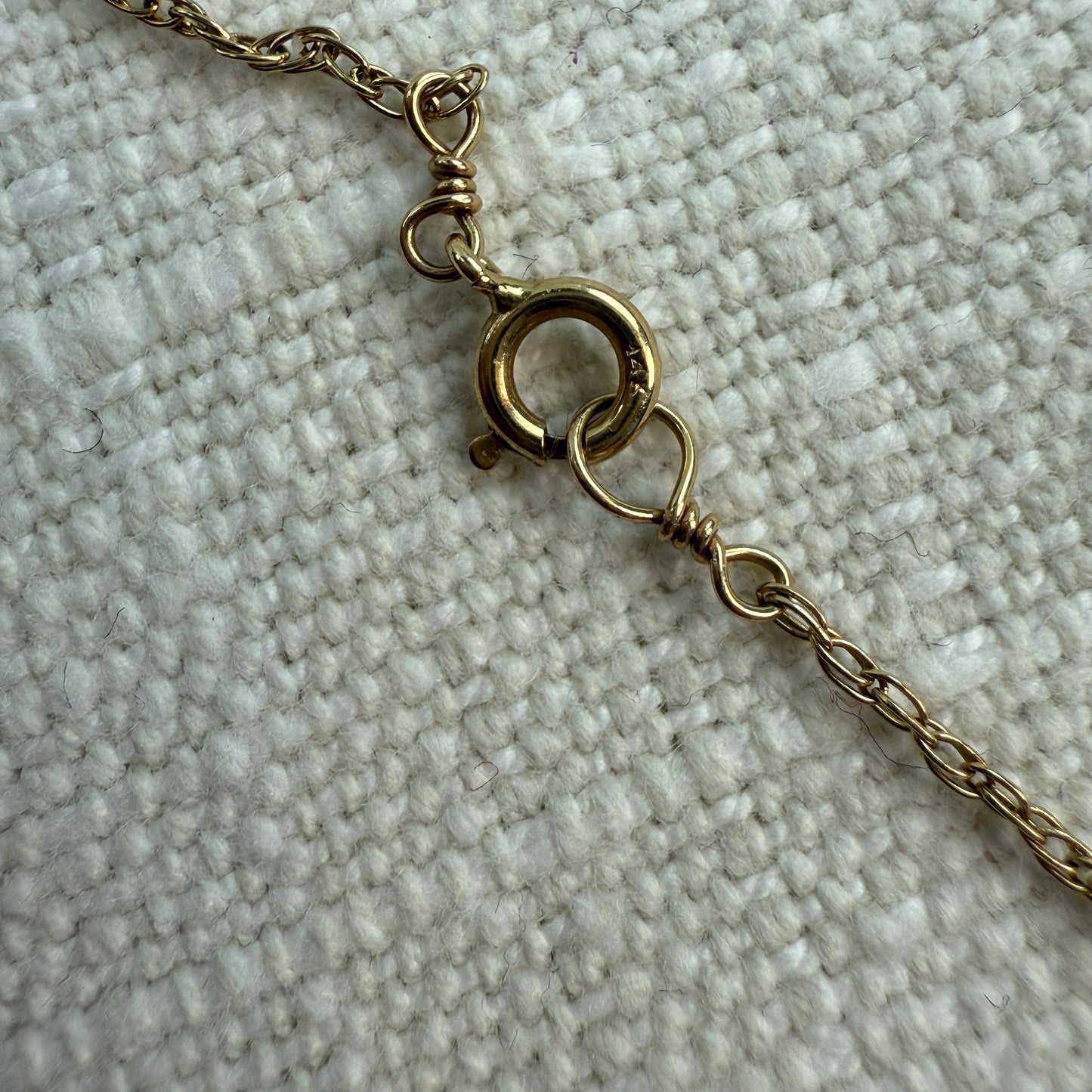 16" Satellite Beaded Station Necklace Solid 14K Yellow Gold 1.88 g