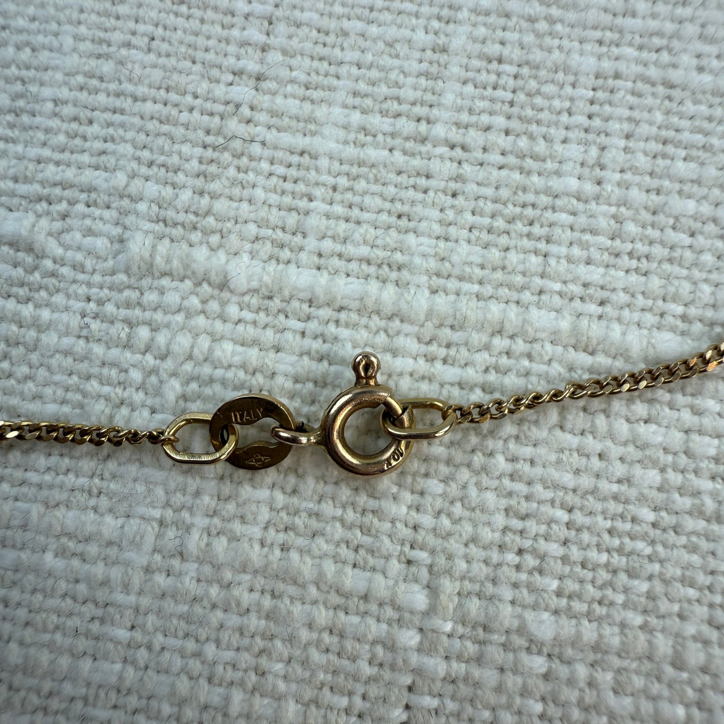 Vintage 20" Italian Solid 10K Yellow Gold Filigree Station Chain