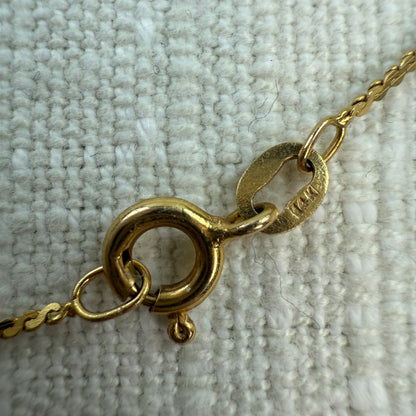 15.5" Italian Solid 14K Yellow Gold Dangle Heart Necklace (2.67G)