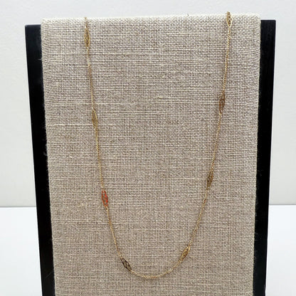 16" Filigree Station Necklace 14K Yellow Gold 2.57g