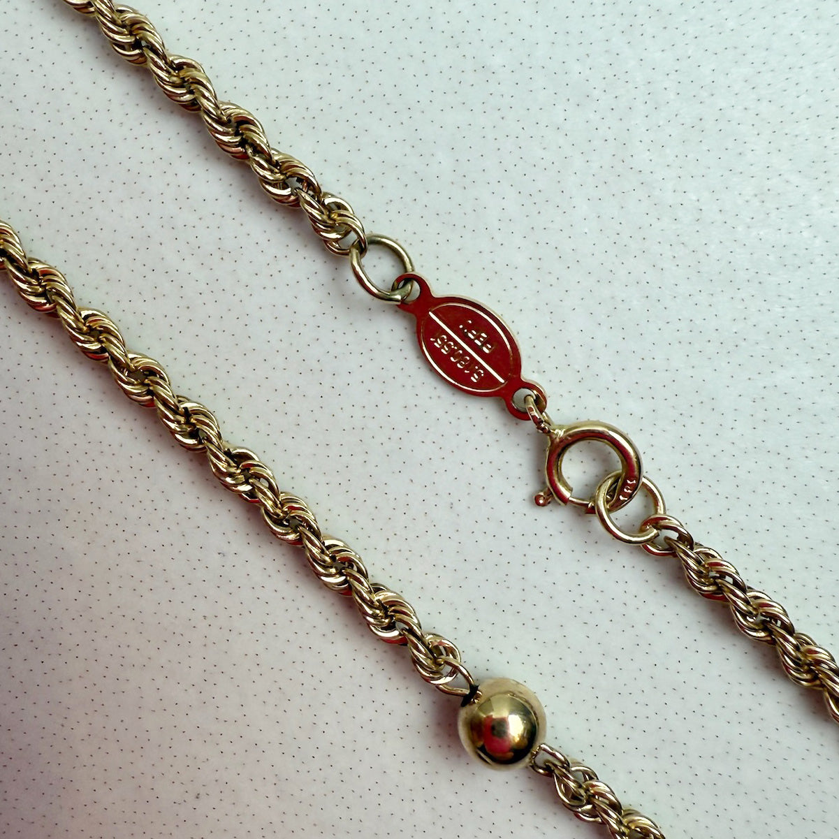 18" Satellite Beaded Station Necklace 14K Yellow Gold 2.42g