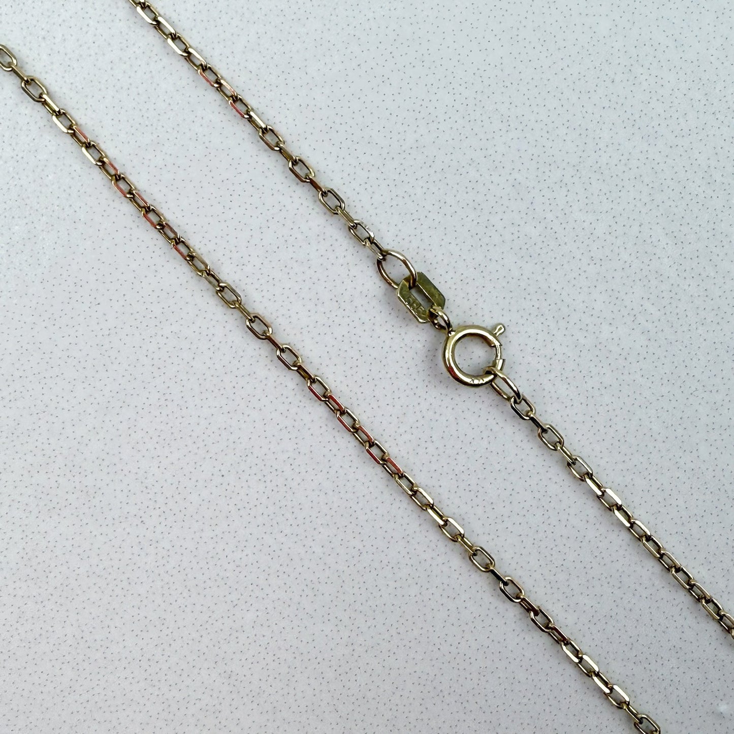 18" Elongated Link Cable Chain 14K Yellow Gold Chain 1.3mm 2.31g