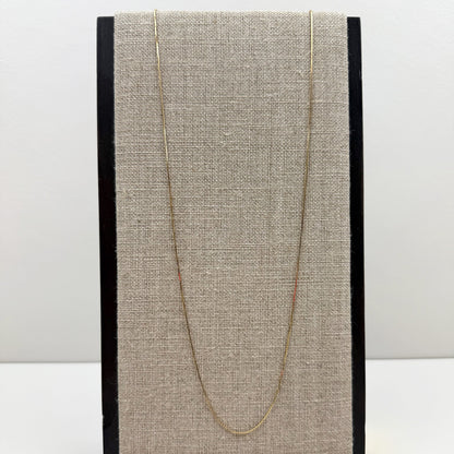 22" Italian Box Chain 14K Yellow Gold Chain .7mm 2.31g