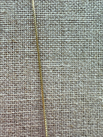 22" Italian Box Chain 14K Yellow Gold Chain .7mm 2.31g