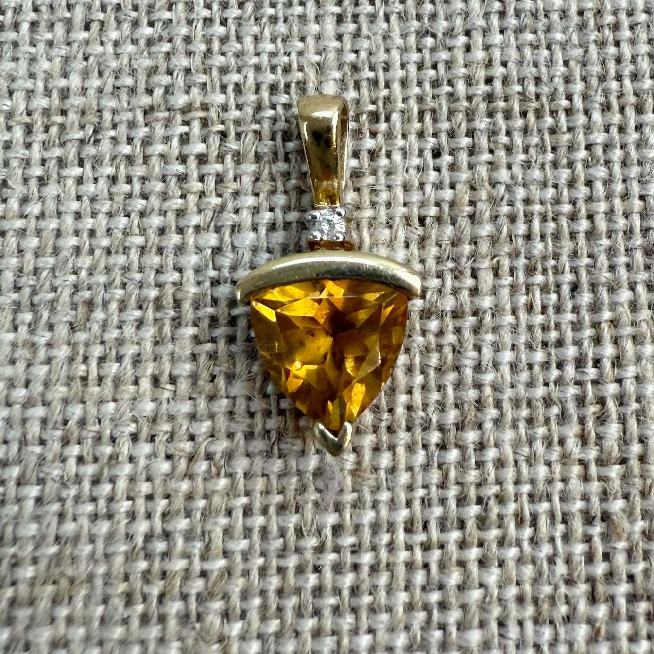 Citrine & Diamond 10K Yellow Gold Pendant