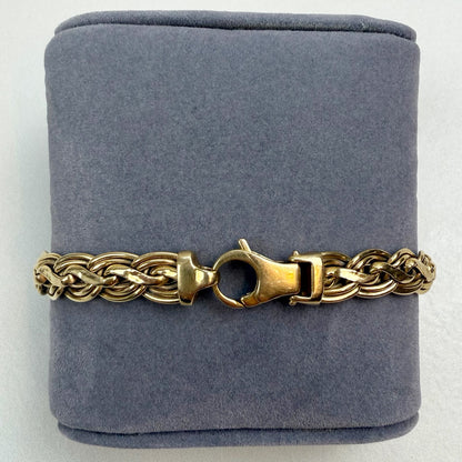 7.5" Italian Woven 14K Yellow Gold Statement Bracelet 8mm 10.45g