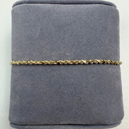 7" Diamond Cut Rope Bracelet 14K Yellow Gold Chain 1.75mm 1.52g