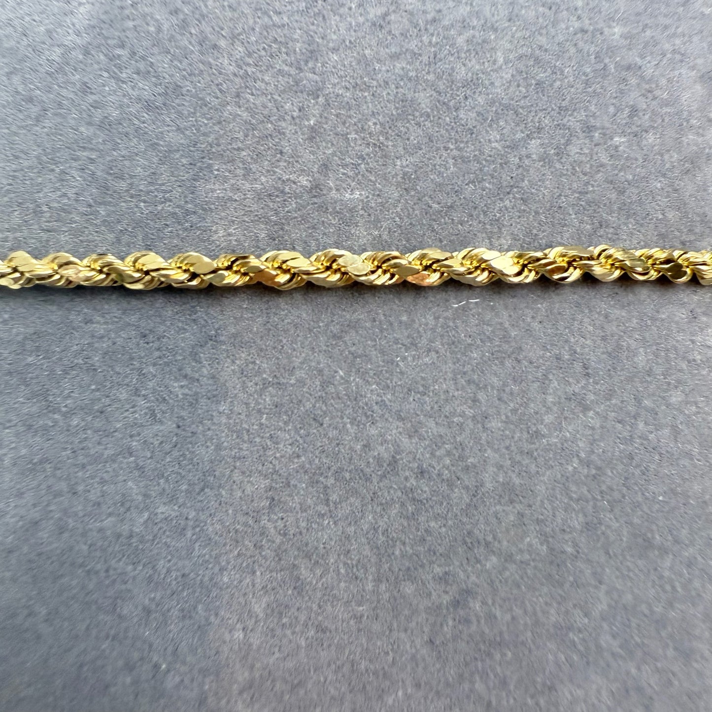 7" Diamond Cut Rope Bracelet 14K Yellow Gold Chain 1.75mm 1.52g