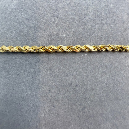7" Diamond Cut Rope Bracelet 14K Yellow Gold Chain 1.75mm 1.52g