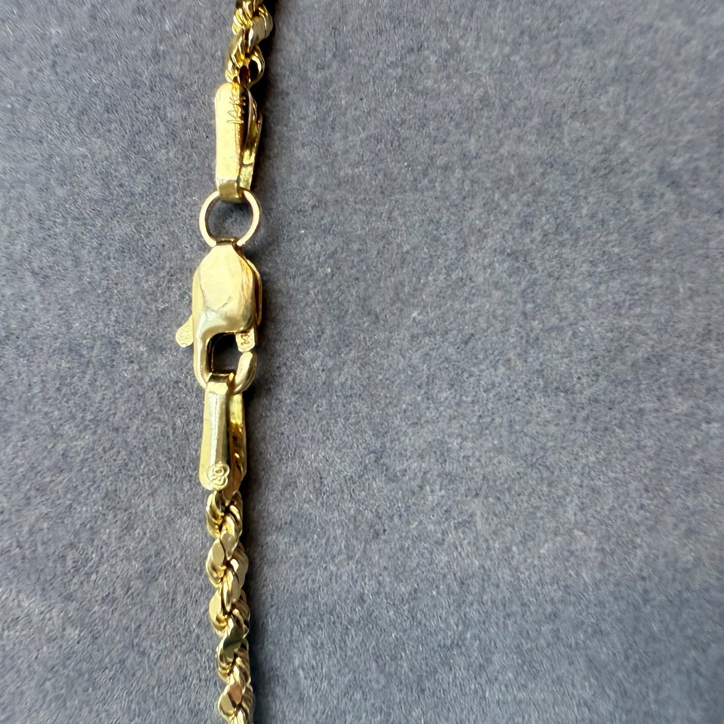 7" Diamond Cut Rope Bracelet 14K Yellow Gold Chain 1.75mm 1.52g