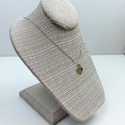 Retro Sunburst Textured Layered Heart Pendant 10K Yellow Gold