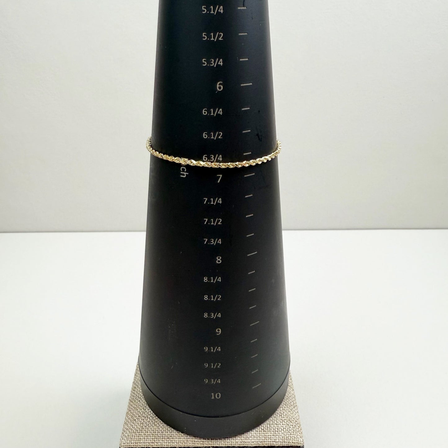 7" Diamond Cut Rope Bracelet 14K Yellow Gold Chain 1.75mm 1.52g