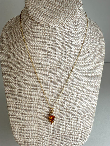 Citrine & Diamond 10K Yellow Gold Pendant