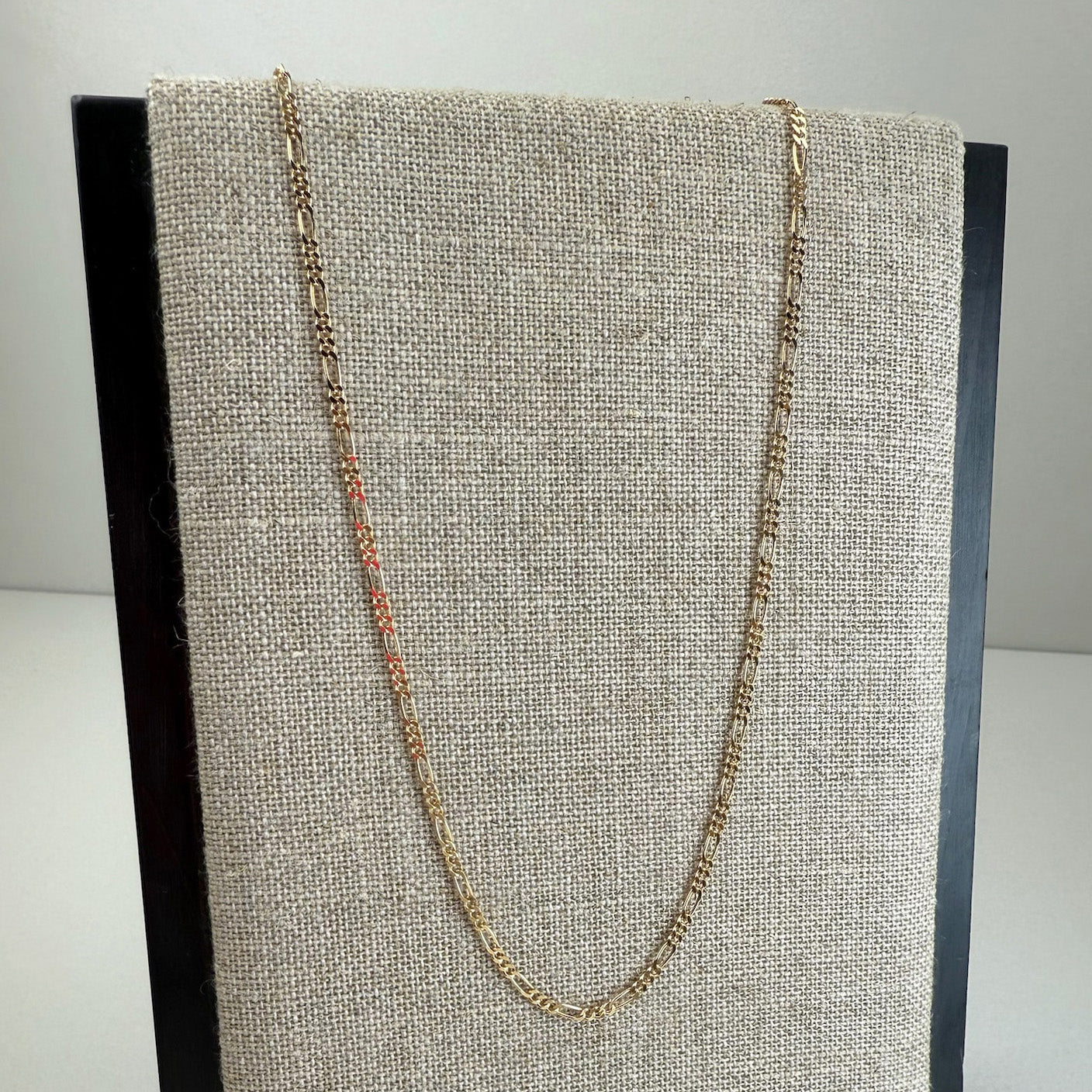 20" Figaro Chain 14K Yellow Gold Chain 2.33mm 6.37g