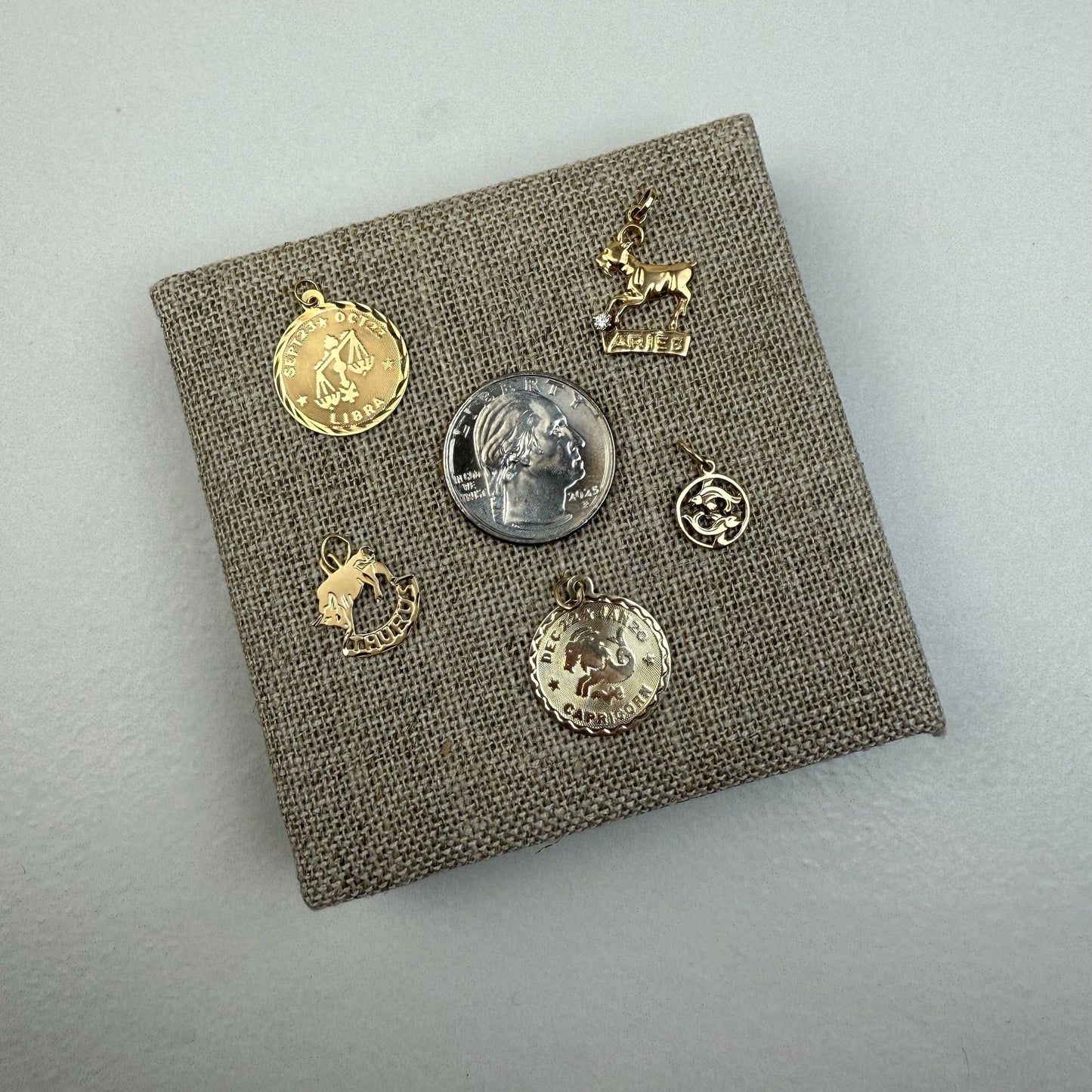 14K Vintage Zodiac Pendants/Charms (Select Your Sign)