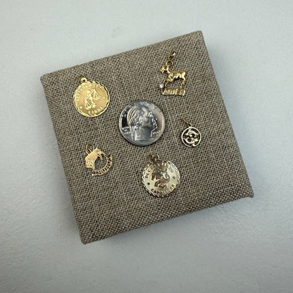14K Vintage Zodiac Pendants/Charms (Select Your Sign)