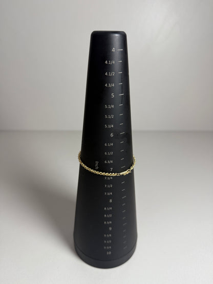 7.5" Rope Bracelet 14K Yellow Gold Chain 2.65mm 1.74g