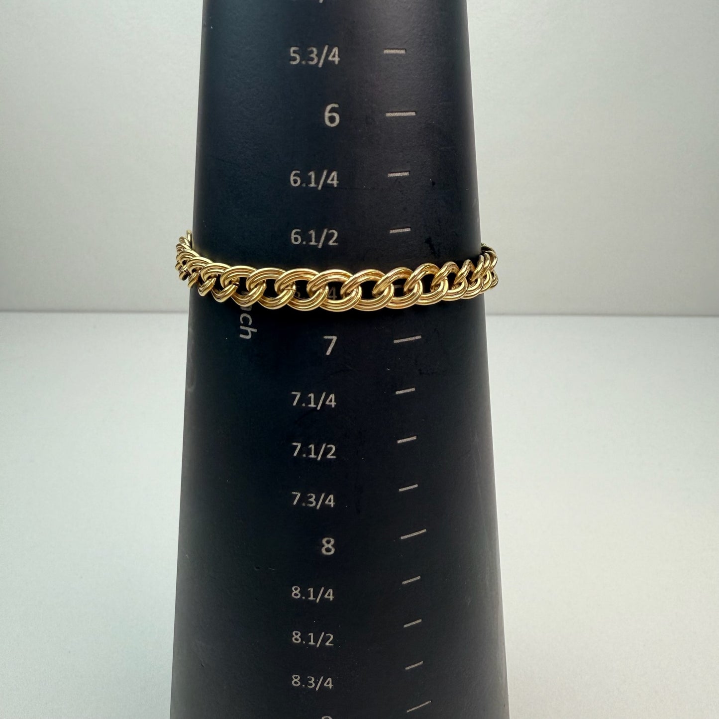 6.75" Vintage Thick Ribbed Curb 14K Yellow Gold 6.47mm 6.0g