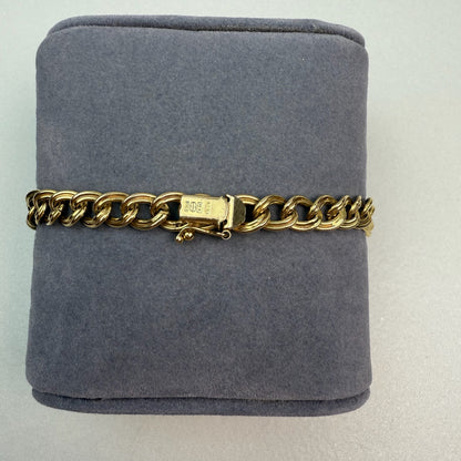 6.75" Vintage Thick Ribbed Curb 14K Yellow Gold 6.47mm 6.0g