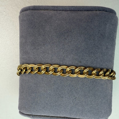 6.75" Vintage Thick Ribbed Curb 14K Yellow Gold 6.47mm 6.0g