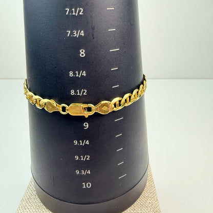 8.75" Faceted Solid Mariner 10K Yellow Gold Unisex Bracelet 6.26mm 11.87g
