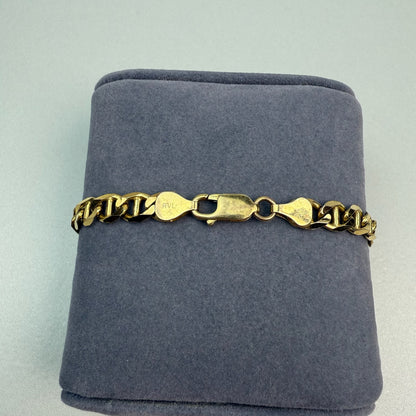 8.75" Faceted Solid Mariner 10K Yellow Gold Unisex Bracelet 6.26mm 11.87g