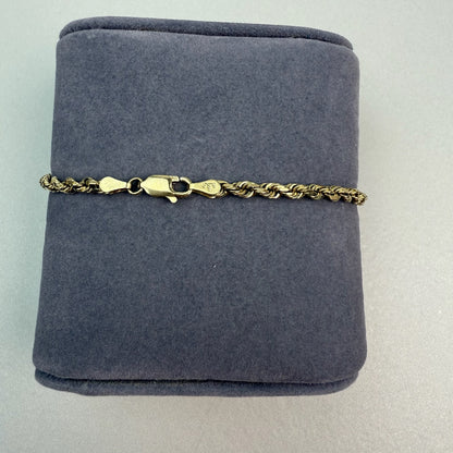 6.75" Diamond Cut Rope Bracelet 10K Yellow Gold Chain 3mm 5.0g