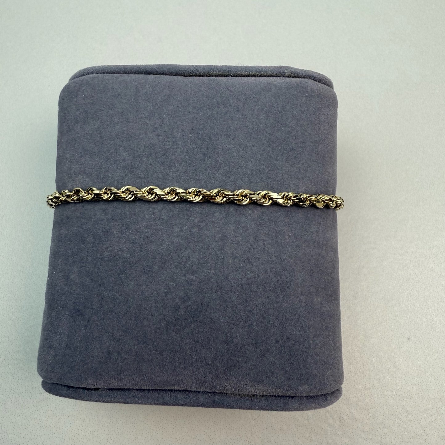 6.75" Diamond Cut Rope Bracelet 10K Yellow Gold Chain 3mm 5.0g