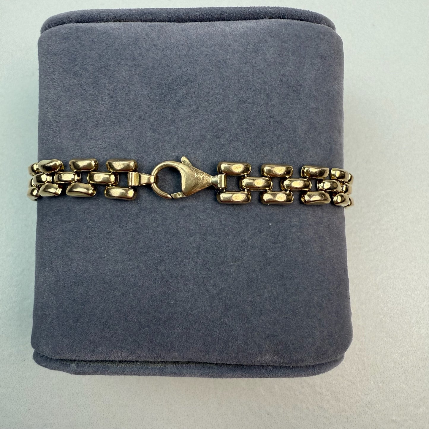 7" Panther Link 10K Yellow Gold Statement Bracelet 7.5mm 6.79g