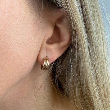 Mini Hoop Earrings Line Details 10K Yellow Gold