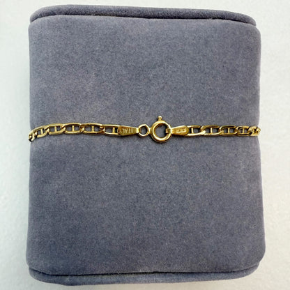 7" Italian Mariner Link 10K Yellow Gold Bracelet 2.82mm 1.51g