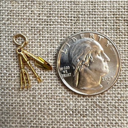 Garden Tools Charm 14K Yellow Gold