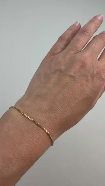 6.75" 14K Yellow Gold Italian Spiga Link Bracelet, 1.84