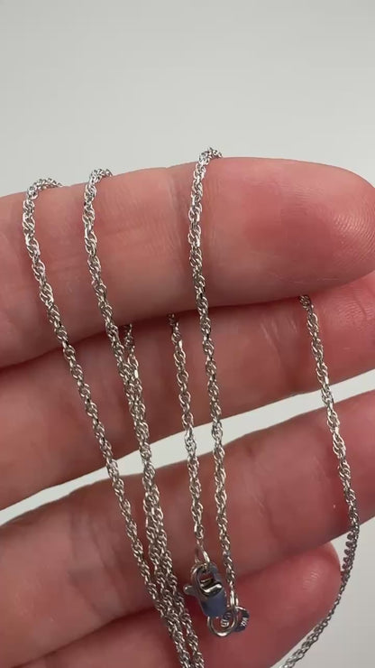 18" Solid 10K White Gold Classic Rope Chain, 1.93