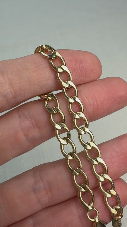 6.5" Solid 10K Gold Oval Curb Link 5.5mm Bracelet - 6.45 g