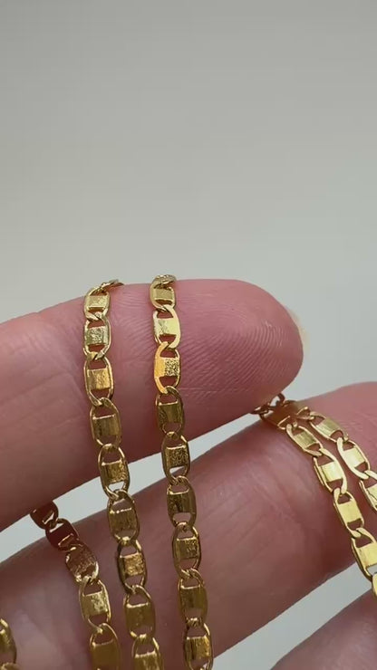 20.5" Solid 14K Yellow Gold Flat Mariner Chain 3.77 g