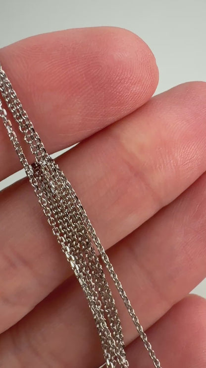 17" Italian Solid 14K White Gold Mini Biker Link Chain 1.73