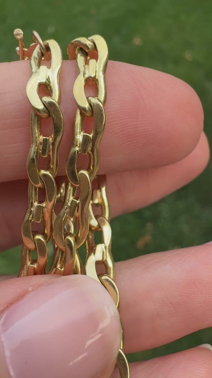 20.5" Solid 14K Yellow Gold Twisted Flat Mariner Chain 30.72 g
